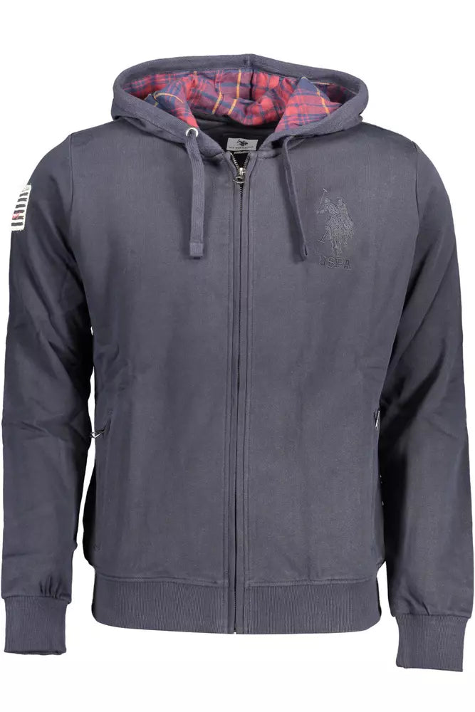 U.S. POLO ASSN. Chic Embroidered Zip-Up Cotton Sweater