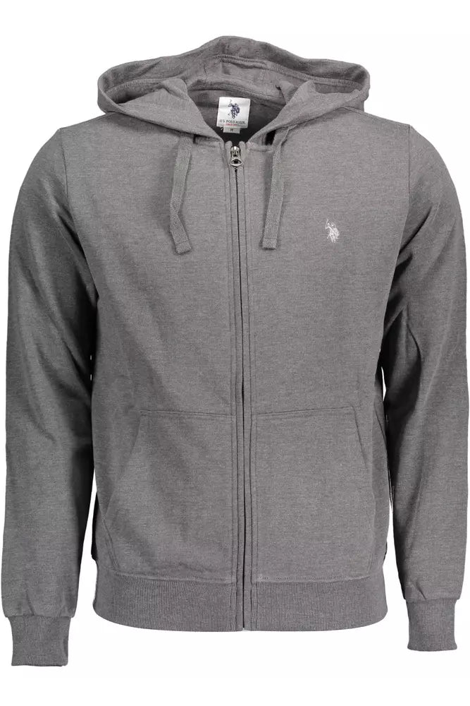 Nous polo assn. sweat à capuche zippé gris brodé