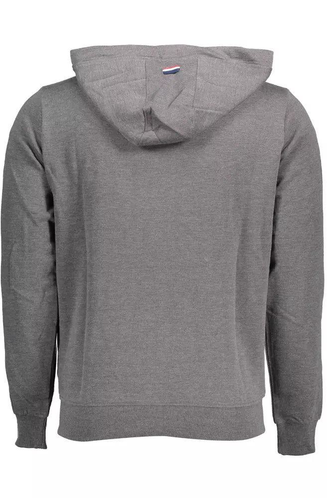 Nous polo assn. sweat à capuche zippé gris brodé