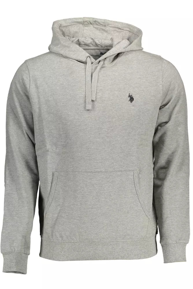 Nous polo assn. sweat à capuche gris avec logo brodé