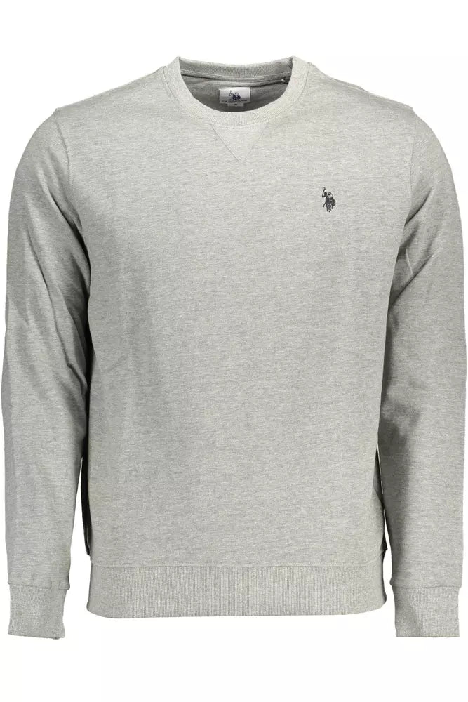 Nous polo assn. pull classique à col rond en coton gris