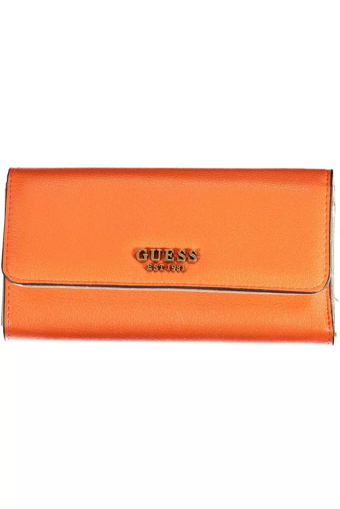 Portefeuille Guess jeans orange avec détails contrastés