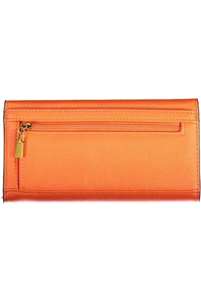 Portefeuille Guess jeans orange avec détails contrastés