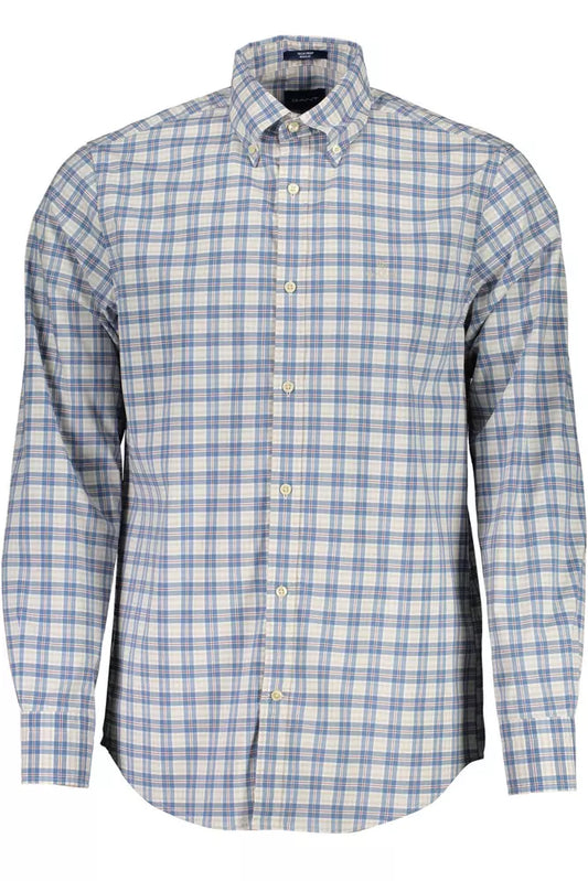 Gant chemise bleue sophistiquée à manches longues