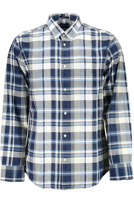 Chemise à manches longues en coton bleu Gant