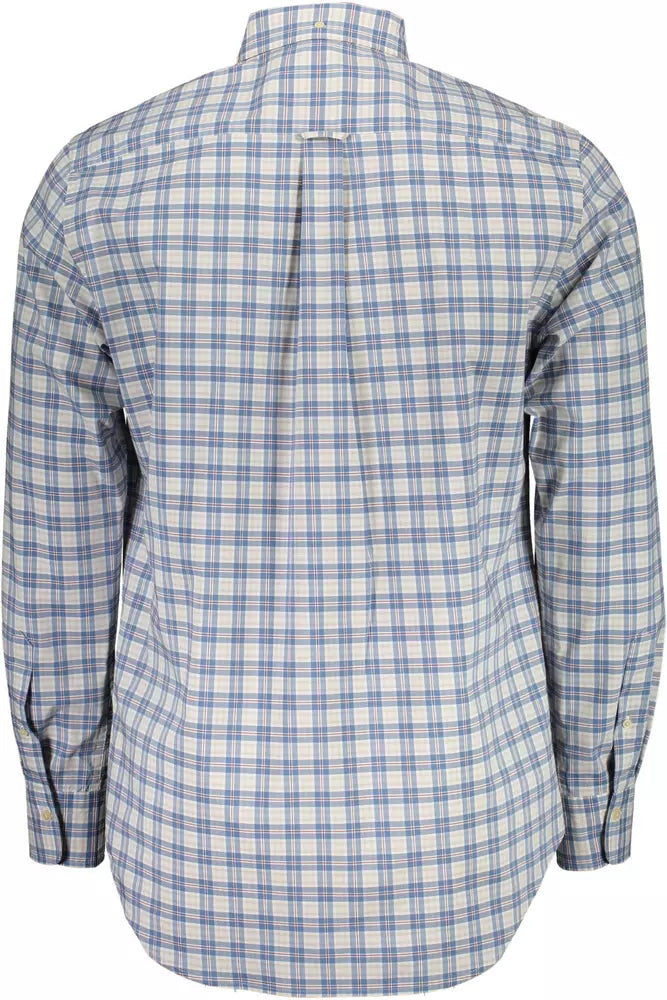 Gant chemise bleue sophistiquée à manches longues