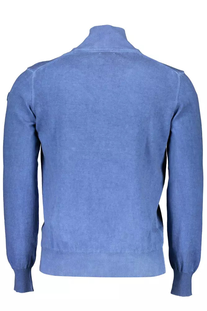 North Sails Elegant Long-Sleeved Half-Zip Blue Sweater