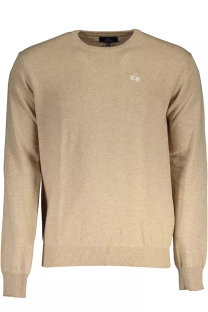 Pull en laine mélangée beige La Martina pour homme