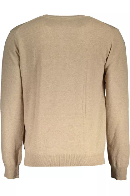 Pull en laine mélangée beige La Martina pour homme