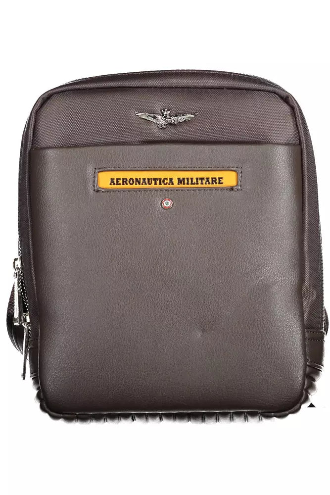 Sac bandoulière marron vintage Aeronautica militare aux détails raffinés