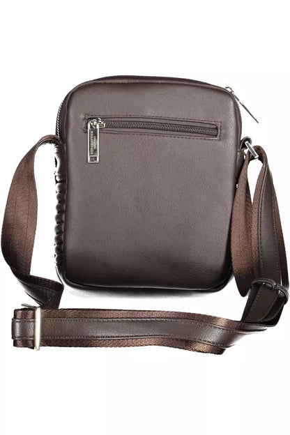 Aeronautica Militare Elegant Brown Shoulder Bag with Contrasting Details