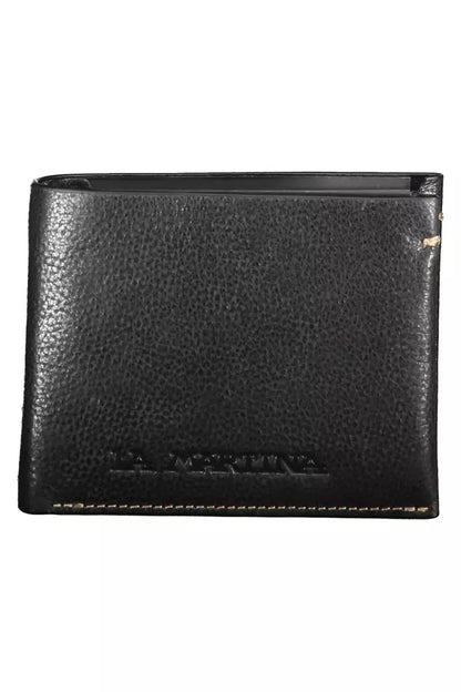 La Martina Sleek Black Leather Wallet for the Modern Man