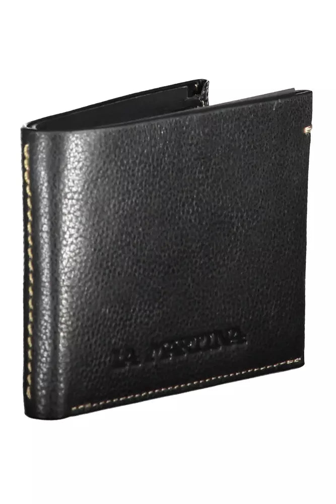 La Martina Sleek Black Leather Wallet for the Modern Man