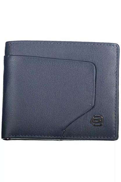 Piquadro Sleek Dual-Compartment Leather Wallet with RFID Block