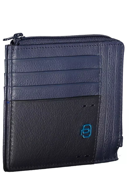 Porte-cartes Piquadro en cuir bleu élégant avec bloc RFID