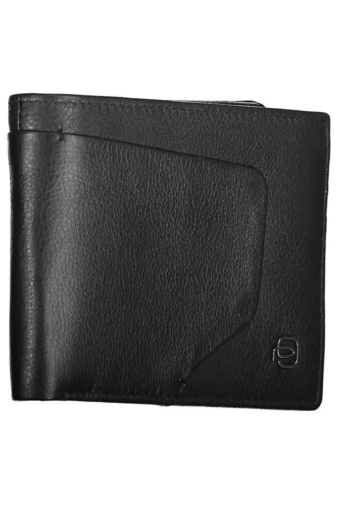 Piquadro Elegant Black Leather Wallet with RFID Blocker