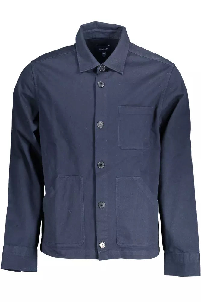 Chemise Gant en coton bleu à manches longues