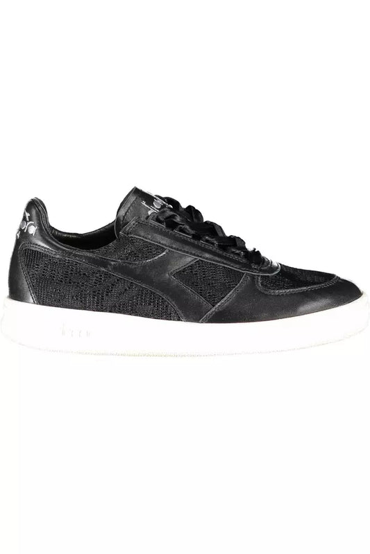 Baskets de sport noires brodées Diadora