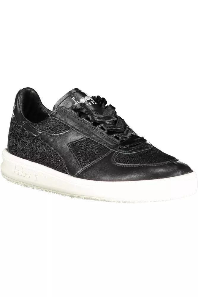 Baskets de sport noires brodées Diadora