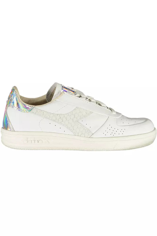 Diadora Chic White Lace-Up Sneakers with Logo Accent