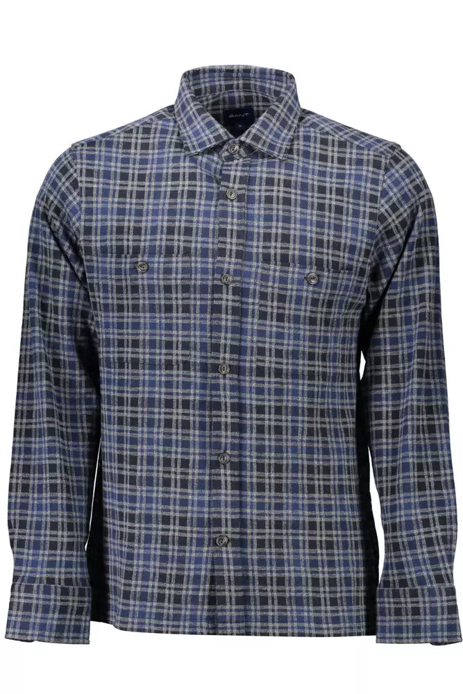 Chemise Gant en coton bleu à manches longues