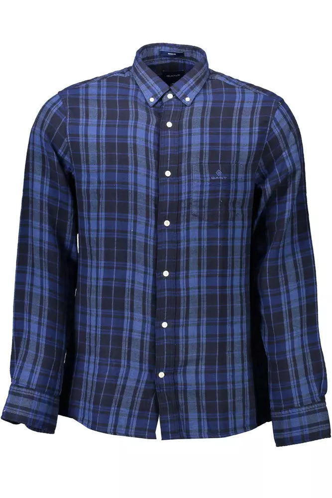 Chemise boutonnée en coton bleue Gant