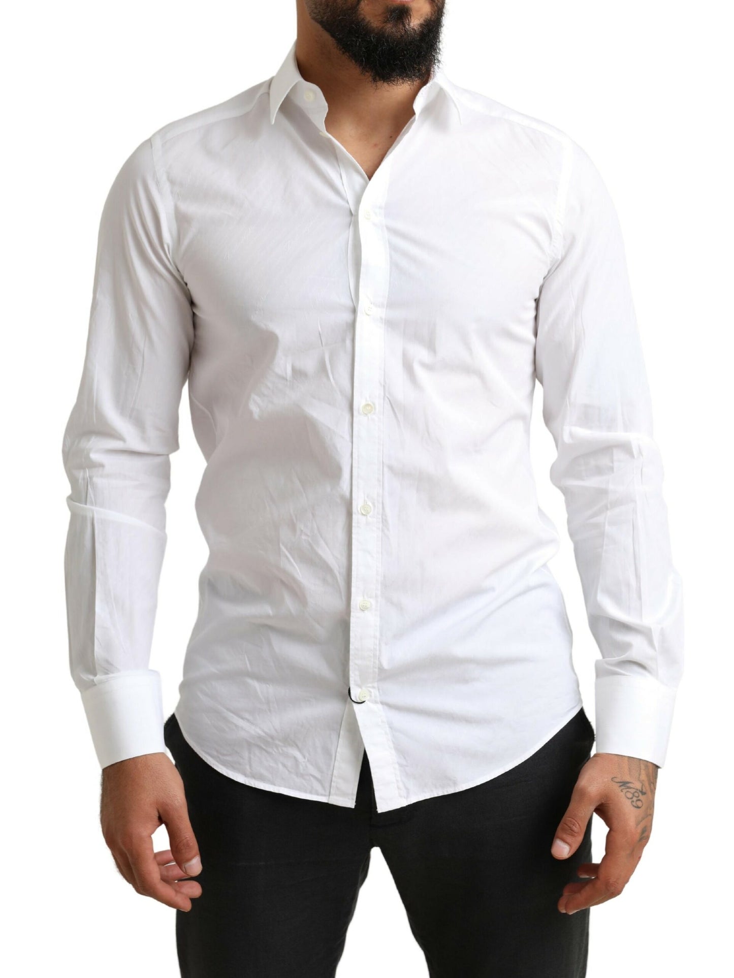 Chemise habillée martini en coton blanc Dolce &amp; gabbana