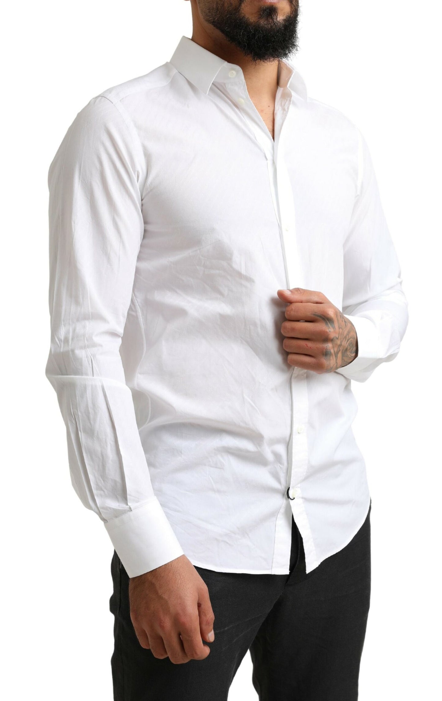 Chemise habillée martini en coton blanc Dolce &amp; gabbana