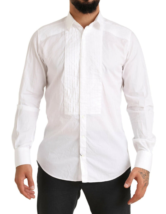 Chemise habillée en coton coupe slim blanche Dolce &amp; gabbana