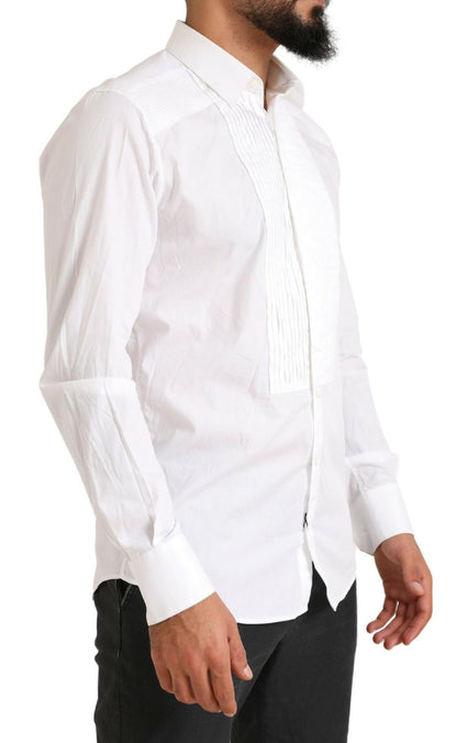 Chemise habillée en coton coupe slim blanche Dolce &amp; gabbana