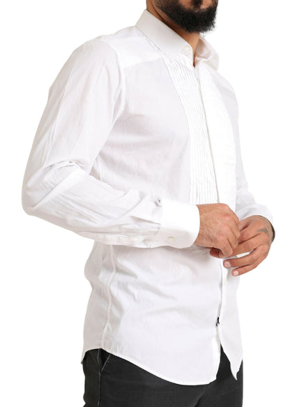 Chemise habillée en coton coupe slim blanche Dolce &amp; gabbana