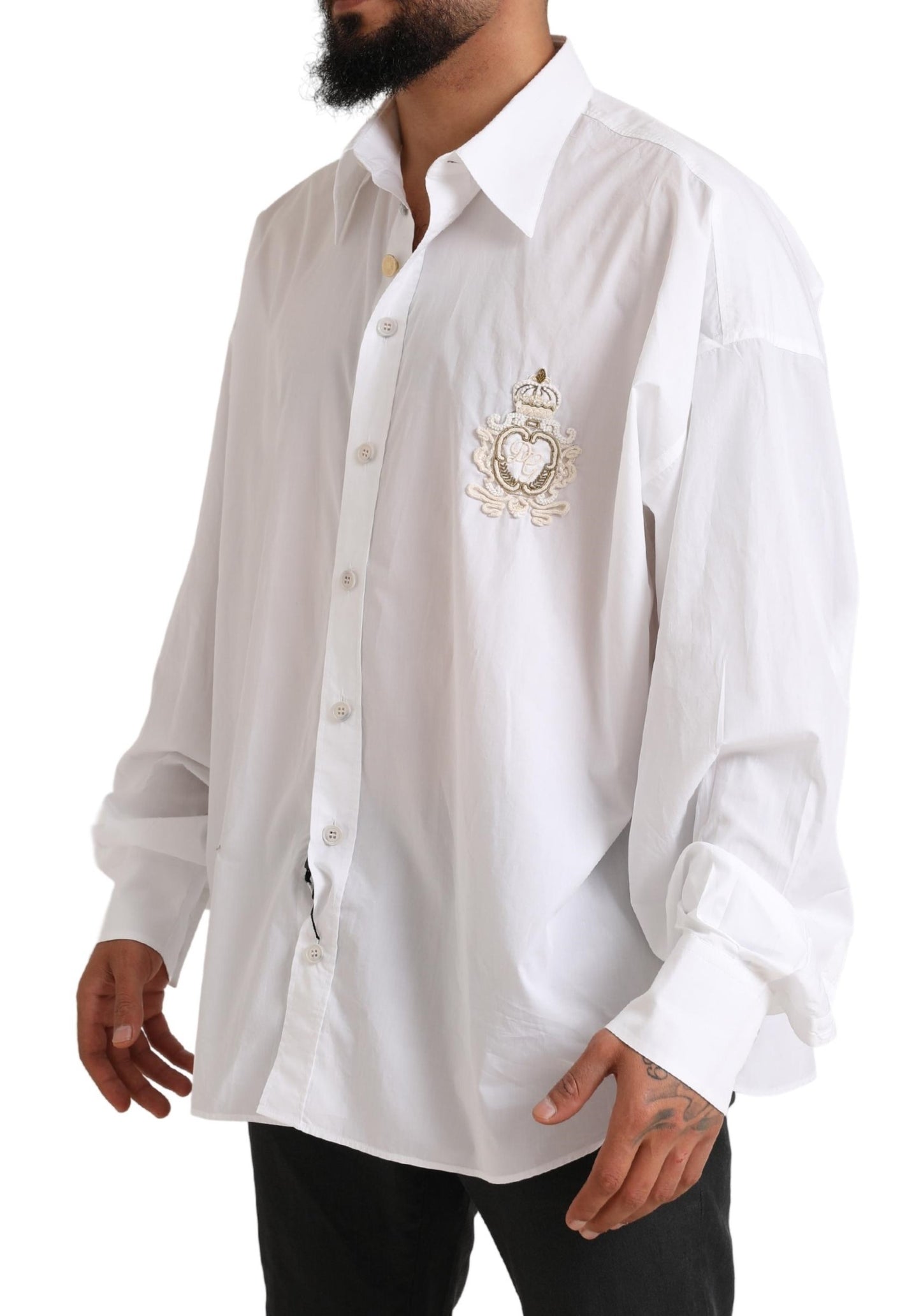 Chemise formelle en coton blanc Dolce &amp; gabbana