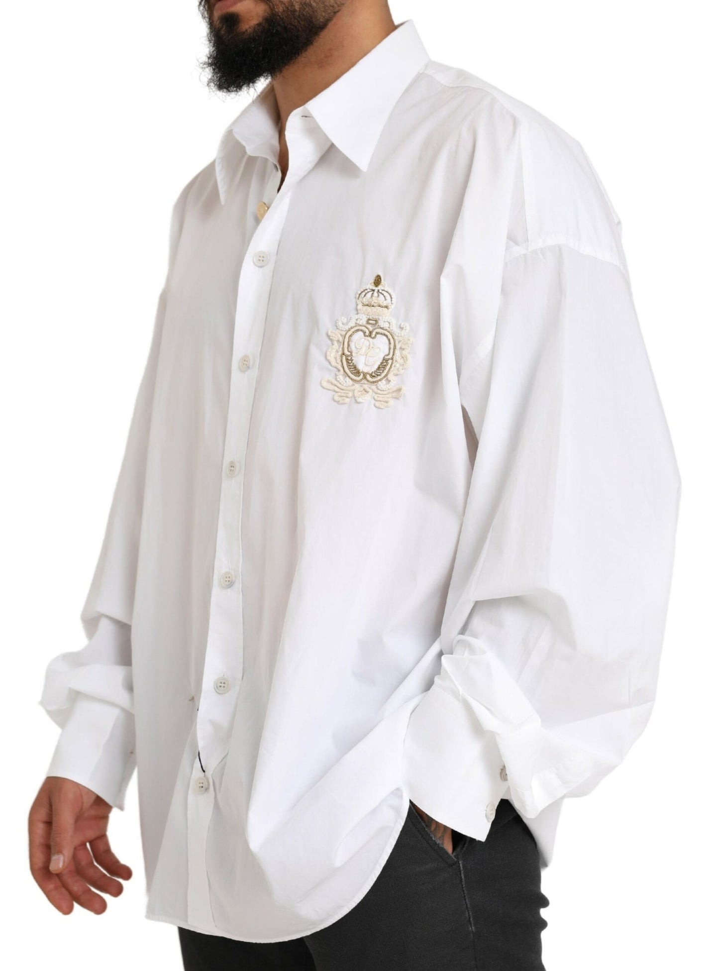 Chemise formelle en coton blanc Dolce &amp; gabbana