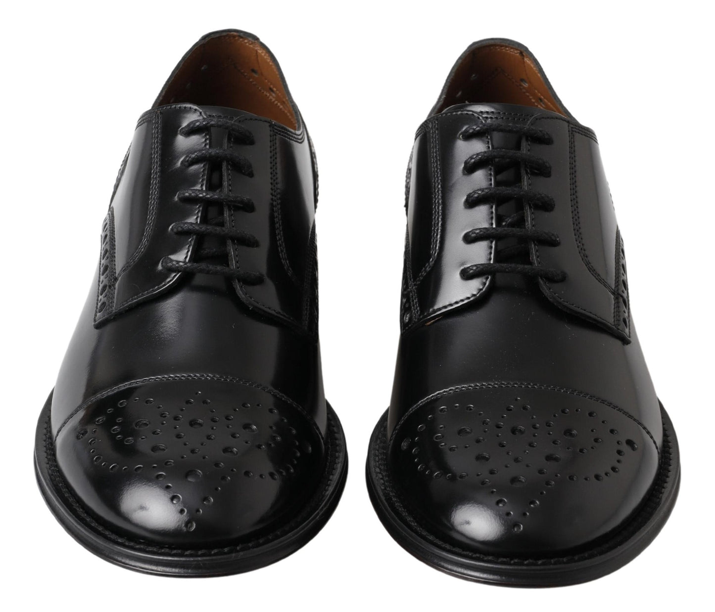 Dolce &amp; Gabbana - Chaussures Oxford en cuir noir à bout ailé