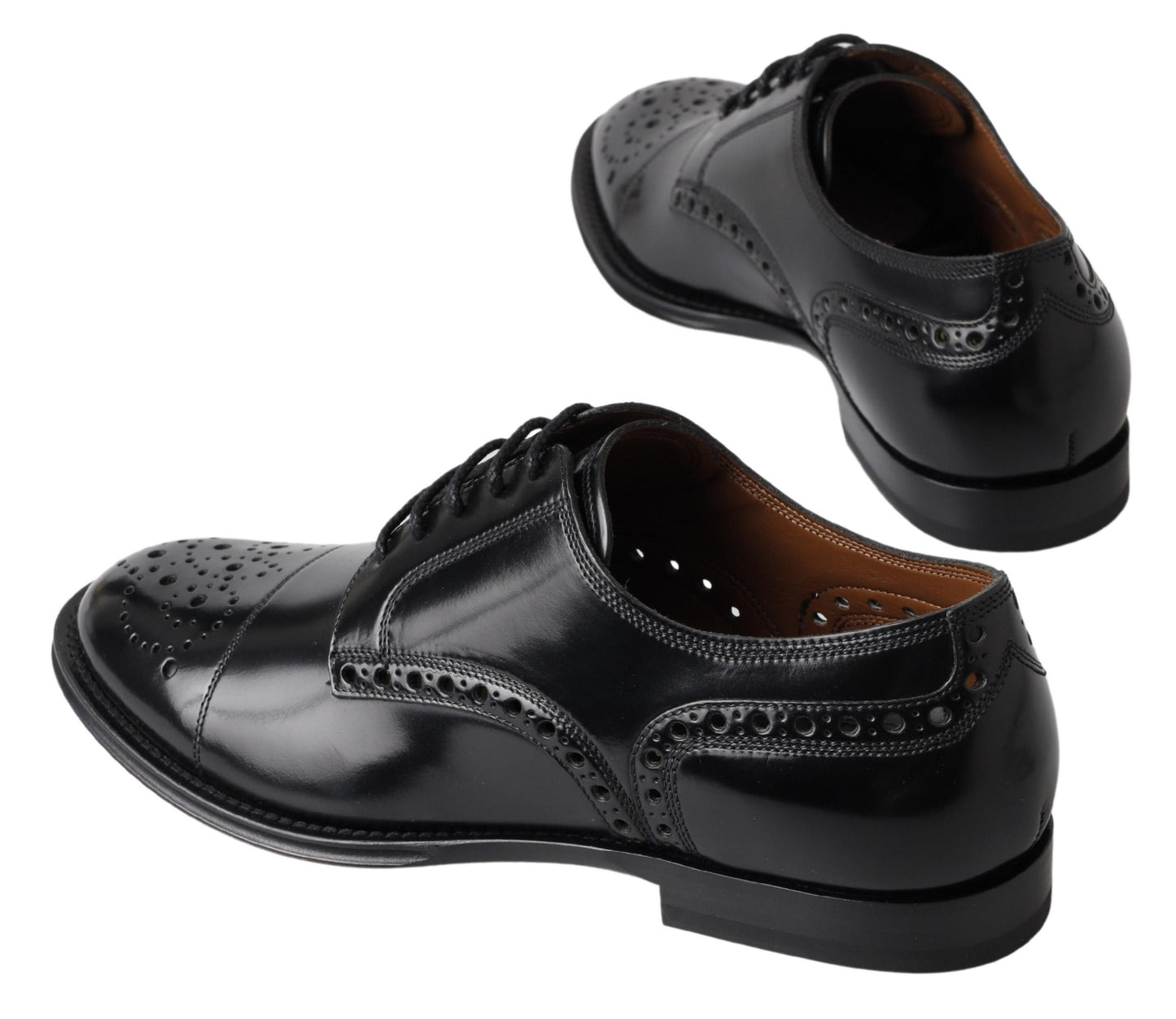 Dolce &amp; Gabbana - Chaussures Oxford en cuir noir à bout ailé