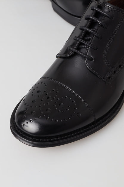 Dolce &amp; Gabbana - Chaussures Oxford en cuir noir à bout ailé