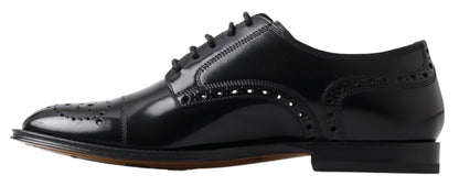 Dolce &amp; Gabbana - Chaussures Oxford en cuir noir à bout ailé