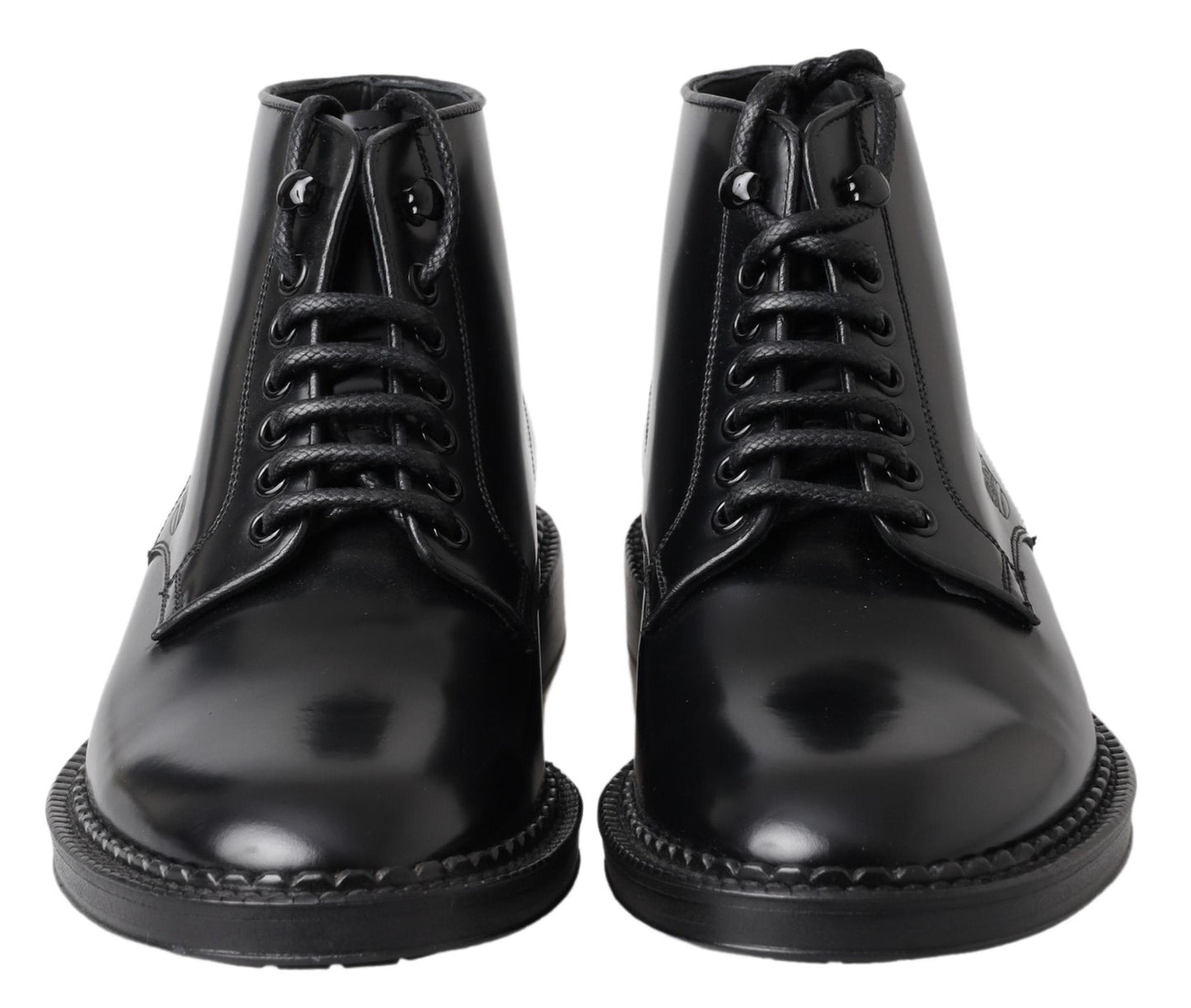 Bottes pour hommes en cuir noir Dolce &amp; gabbana