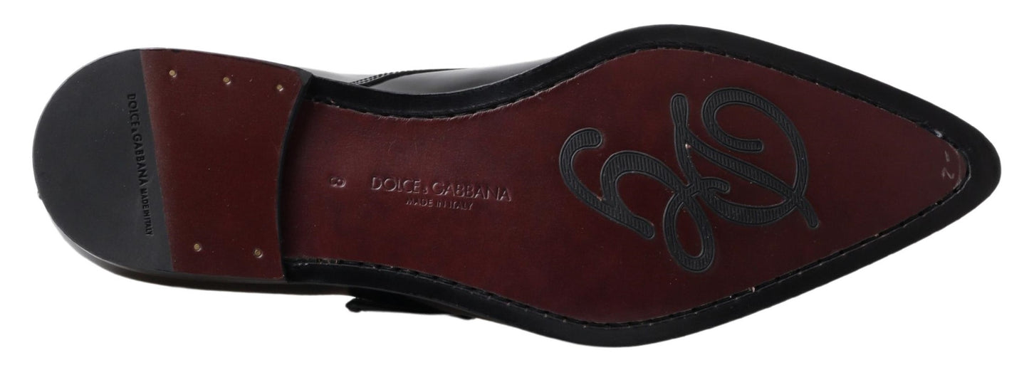 Dolce &amp; gabbana chaussures à bride moine en cuir noir