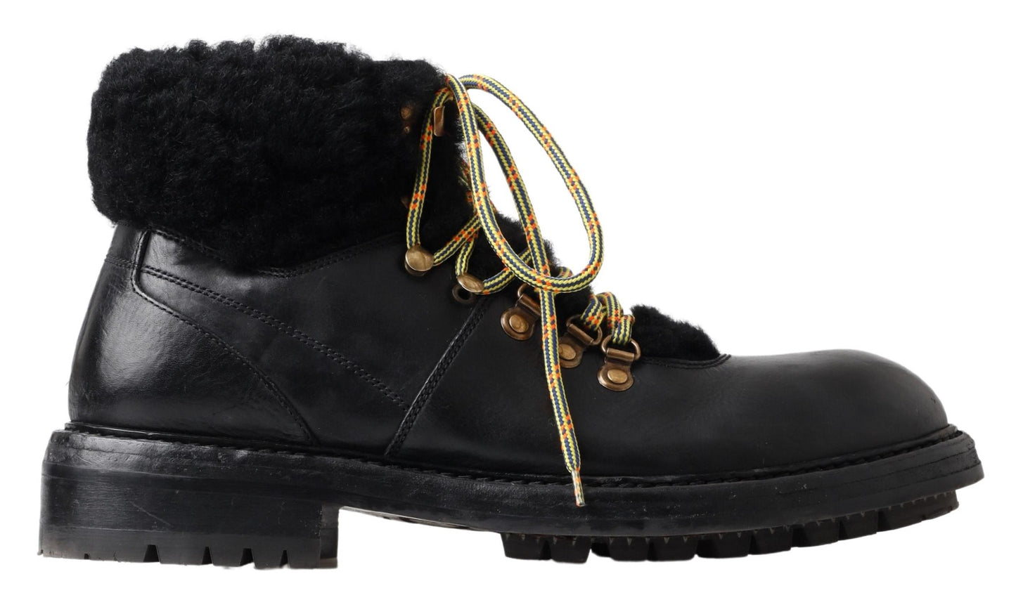 Bottes en cuir pour hommes style peau de mouton Dolce &amp; Gabbana