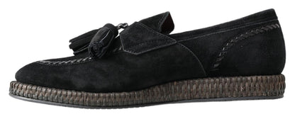 Baskets espadrilles en daim noir Dolce &amp; gabbana