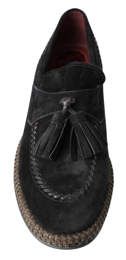 Baskets espadrilles en daim noir Dolce &amp; gabbana