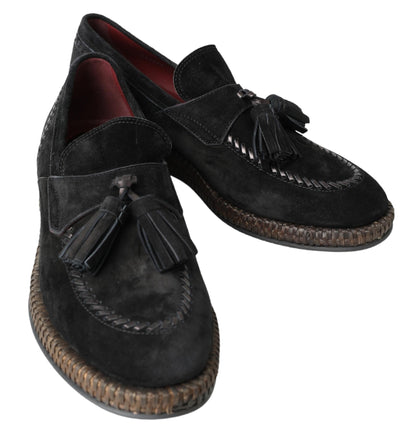 Baskets espadrilles en daim noir Dolce &amp; gabbana