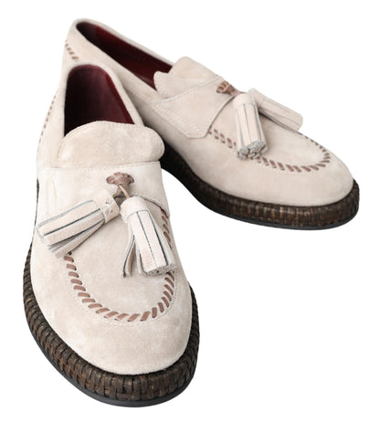 Dolce & Gabbana Elegant Ivory Leather Espadrilles