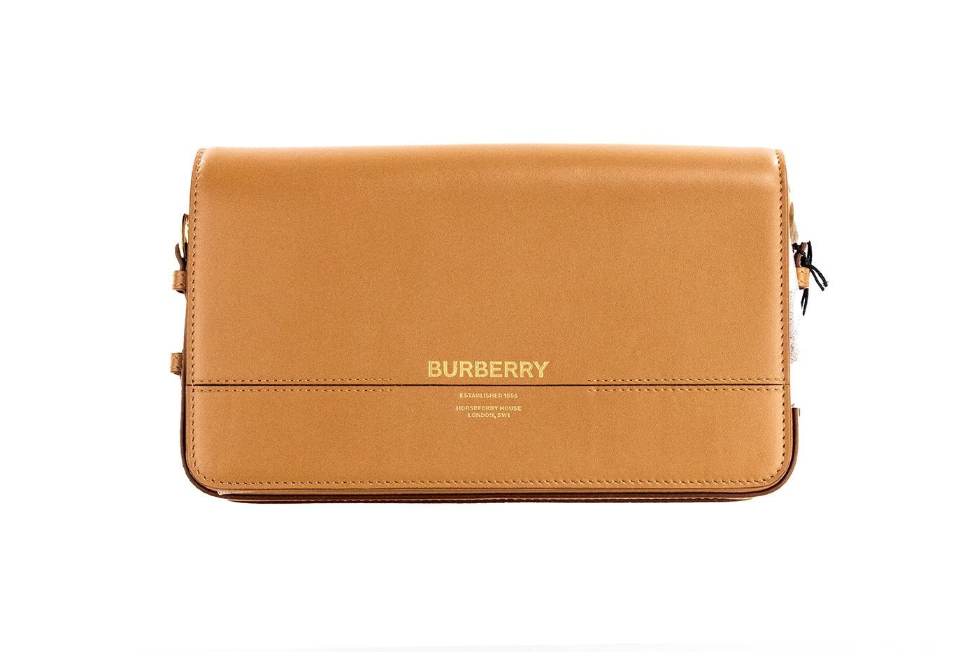 Burberry Grace Bolso bandolera pequeño de piel lisa con solapa y nuez moscada