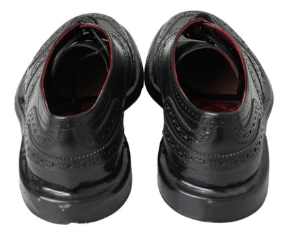 Dolce & Gabbana Elegant Black Leather Derby Shoes