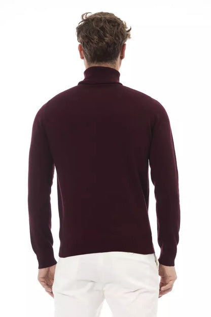 Le pull col roulé bordeaux Alpha studio pour homme