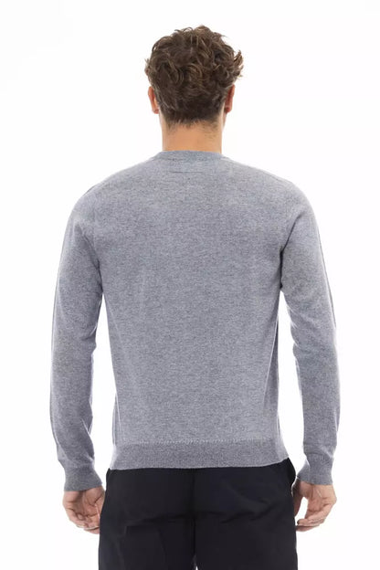 Alpha Studio Light Blue Viscose Men Sweater