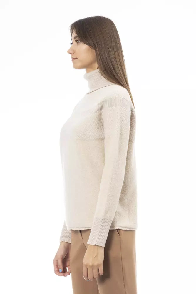 Pull col roulé beige Alpha studio