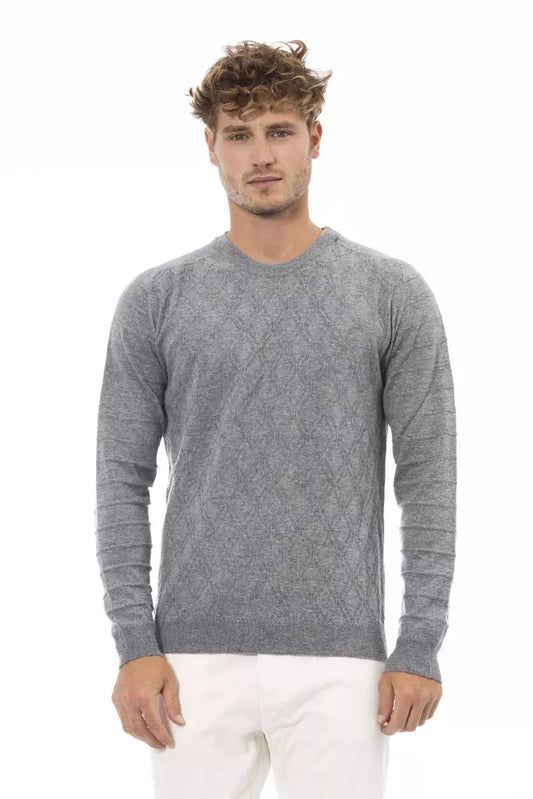 Pull ras du cou gris Alpha Studio en mélange de luxe